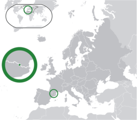 Andorra elhelyezkedése