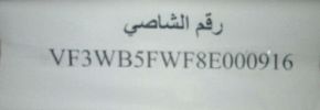 raqm al-šāṣī/VF3WB5FWF8E000916
