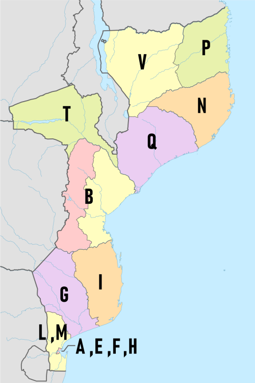 Mozambiki ter&uuml;letk&oacute;dok a t&eacute;rk&eacute;pen (a 2005-&ouml;s &aacute;llapotok szerint)