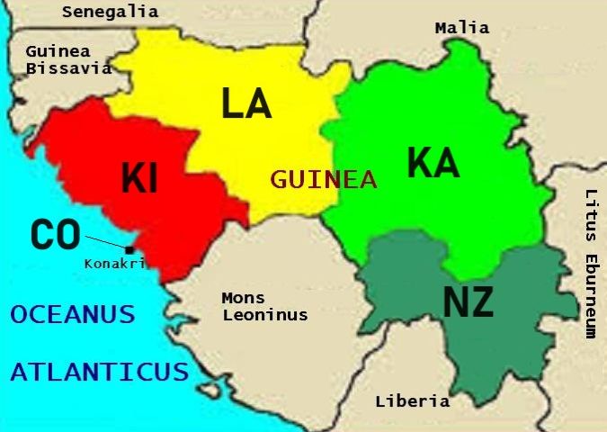 A ter&uuml;letk&oacute;dok elhelyezked&eacute;se Guinea ter&uuml;let&eacute;n 1986-t&oacute;l