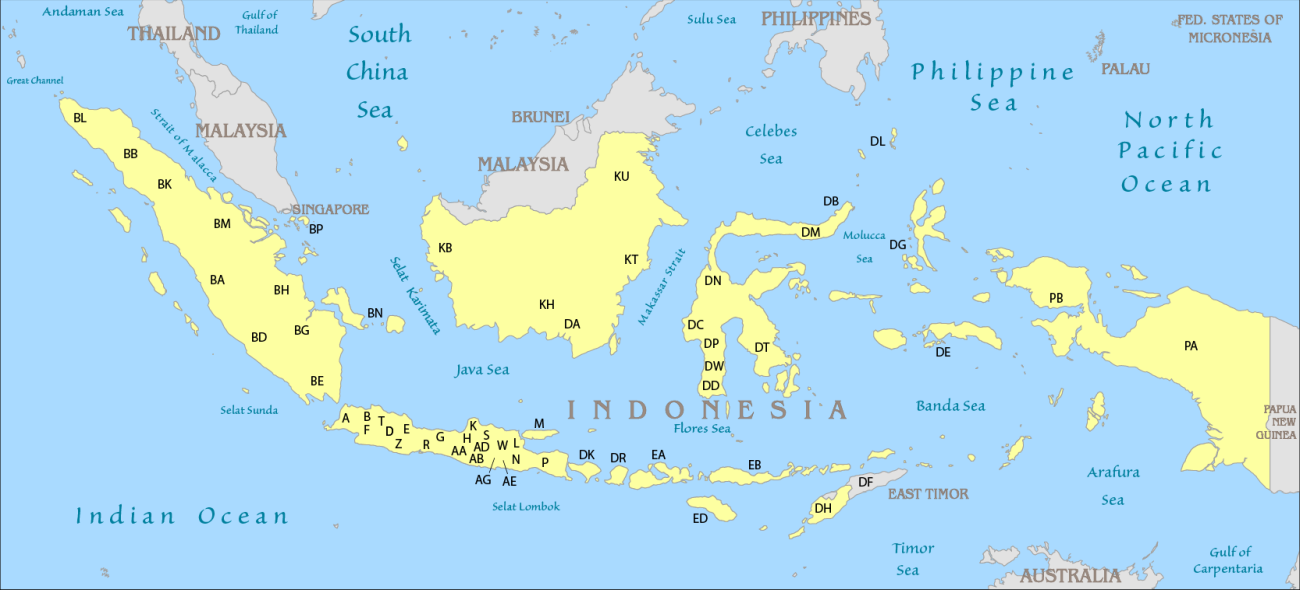 Az indon&eacute;z ter&uuml;letk&oacute;dok t&eacute;rk&eacute;pen