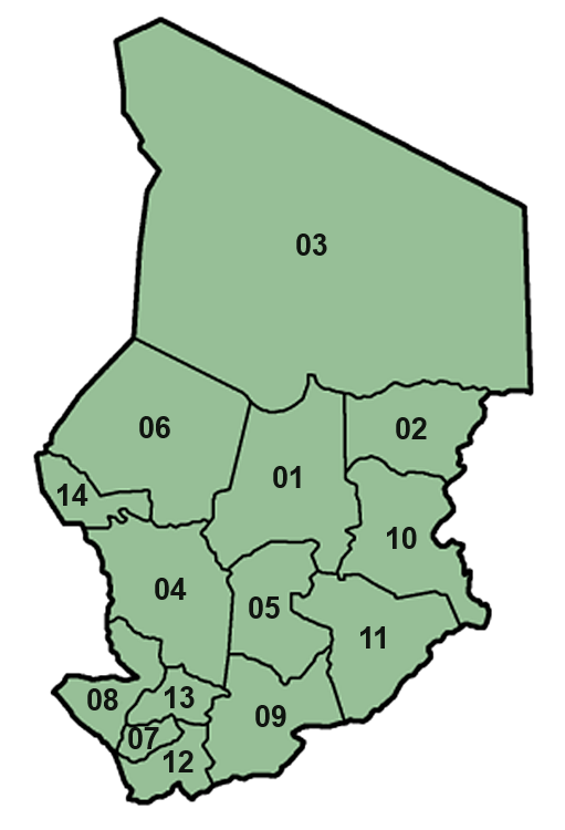 Az 1960-t&oacute;l haszn&aacute;lt cs&aacute;di ter&uuml;letk&oacute;dok elhelyezked&eacute;se