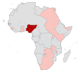 A Nig&eacute;riai F&ouml;der&aacute;ci&oacute; elhelyezked&eacute;se (a saj&aacute;tjak&eacute;nt kezelt Brit-Kamerunnal egy&uuml;tt)