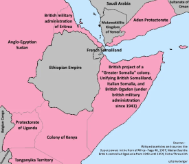 A britek által megszállt Etiópia térképe